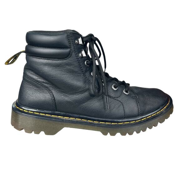 Dr. Martens Women’s Faora Black Leather Combat Boots Size US 8 - Picture 1 of 11